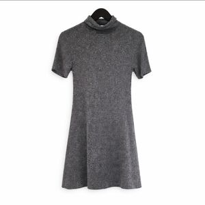 Forever 21 Bluish Gray Heather Ribbed Turtleneck Sweater Dress Womens Sz Lg